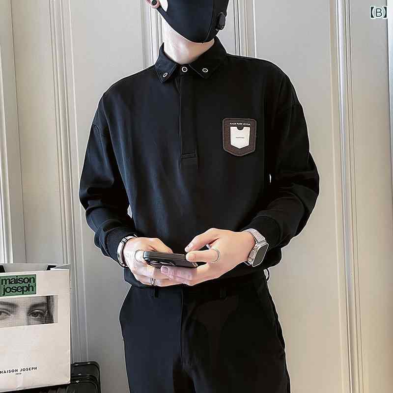 メンズ 服 シンプル ファッション オシャレ 大人 かっこいい 大きいサイズ ストリート 紳士服 スウェットシャツ 長袖 ポロシャツ ハイエンド トップス