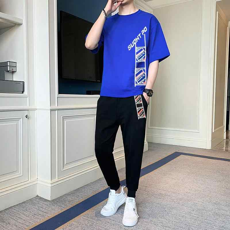 メンズ 服 シンプル ファッション オシャレ 大人 かっこいい 大きいサイズ ストリート 紳士服 夏 半袖 T シャツ スーツ ツーピース カジュアル スポーツ