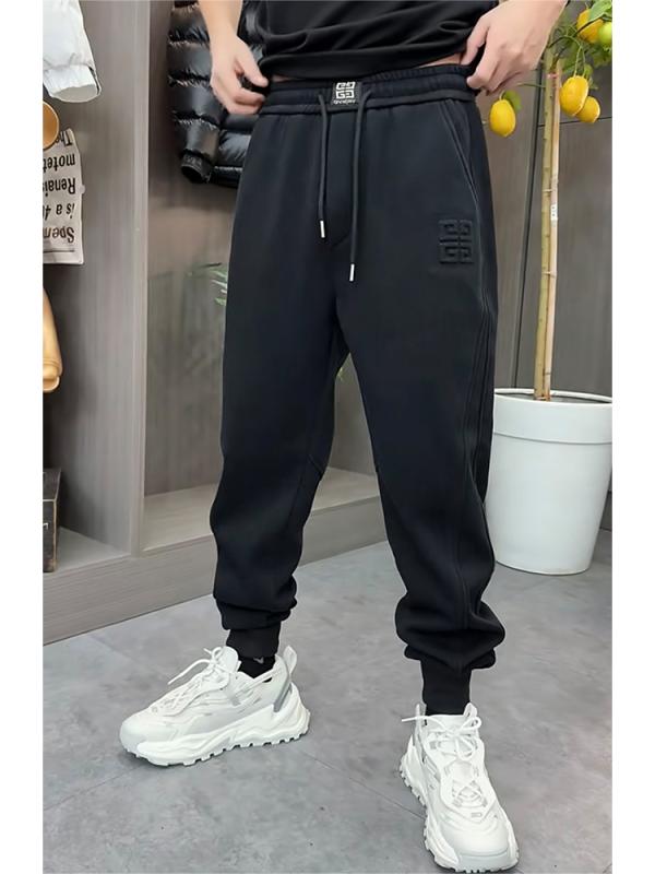 メンズ 服 シンプル ファッション オシャレ 大人 かっこいい 大きいサイズ ストリート 紳士服 カジュアル スウェットパンツ ベルベット 厚手 秋冬 黒 スポーツ ズボン ロング パンツ