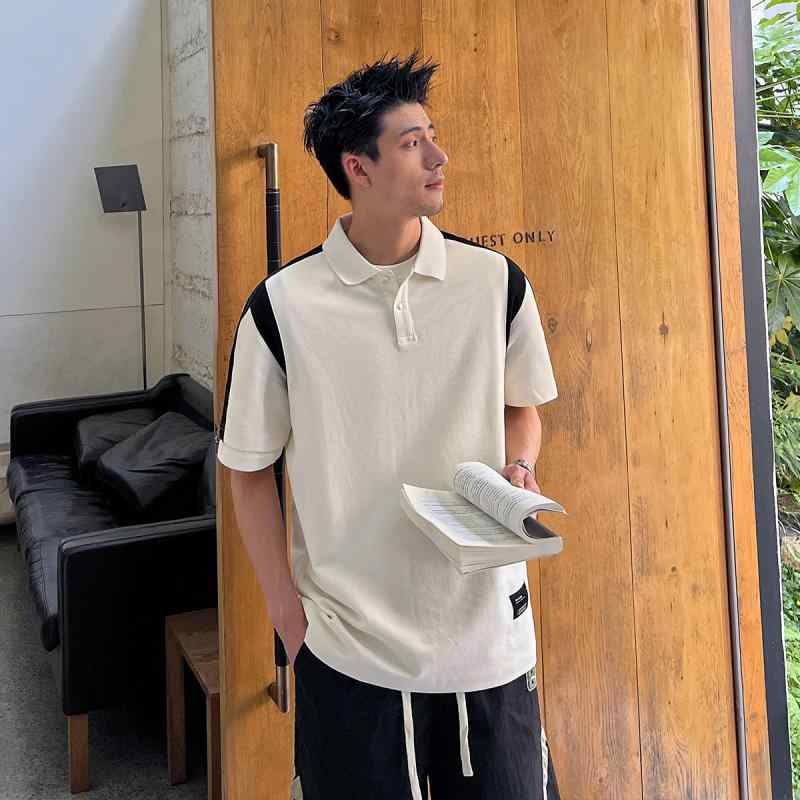Short Sleeves - メンズ 服 シンプル ファッション オシャレ 大人 かっこいい 大きいサイズ ストリート 紳士服 ポロシャツ 半袖 夏 ゆったり 五分袖 T シャツ