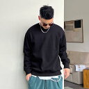 メンズ 服 シンプル ファッション オシャレ 大人 かっこいい 大きいサイズ ストリート 紳士服 ラウンドネック カジュアル スウェットシャツ アメリカン プルオーバー 長袖 トップス ジャケット