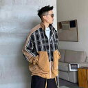 メンズ 服 シンプル ファッション オシャレ 大人 かっこいい 大きいサイズ ストリート 紳士服 スタンドカラー カジュアル ステッチ コントラスト ストライプ プリント トップス ジャケット