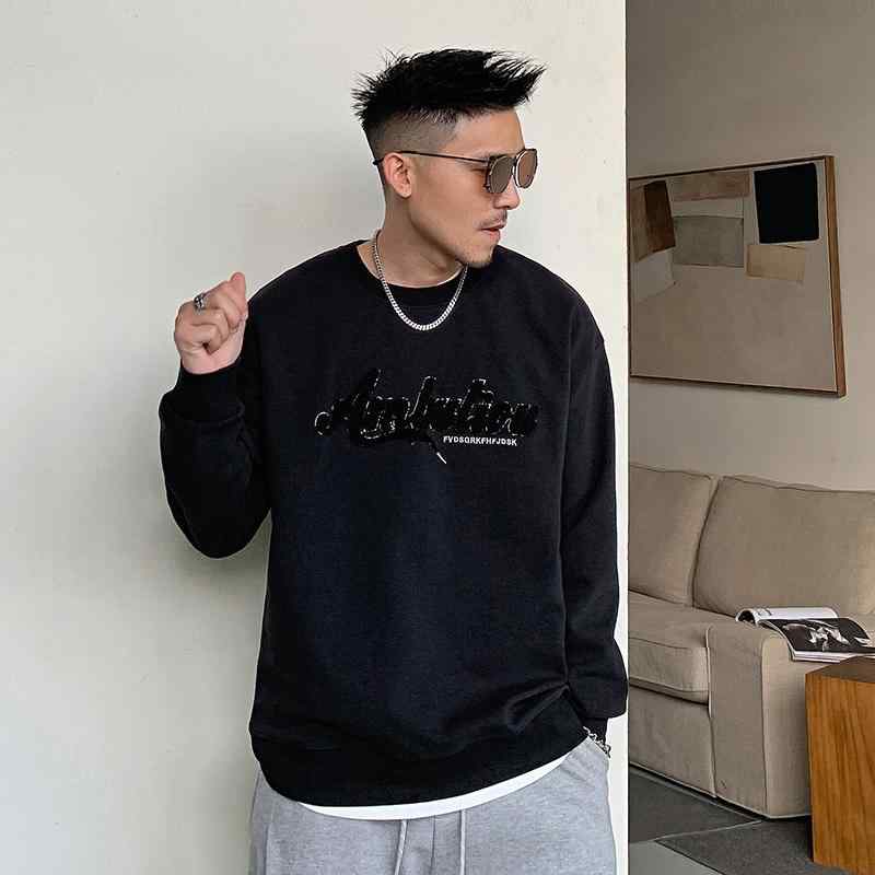 メンズ 服 シンプル ファッション オシャレ 大人 かっこいい 大きいサイズ ストリート 紳士服 無地 スウェットシャツ レター ラウンドネック トップス 長袖 アメリカン ジャケット