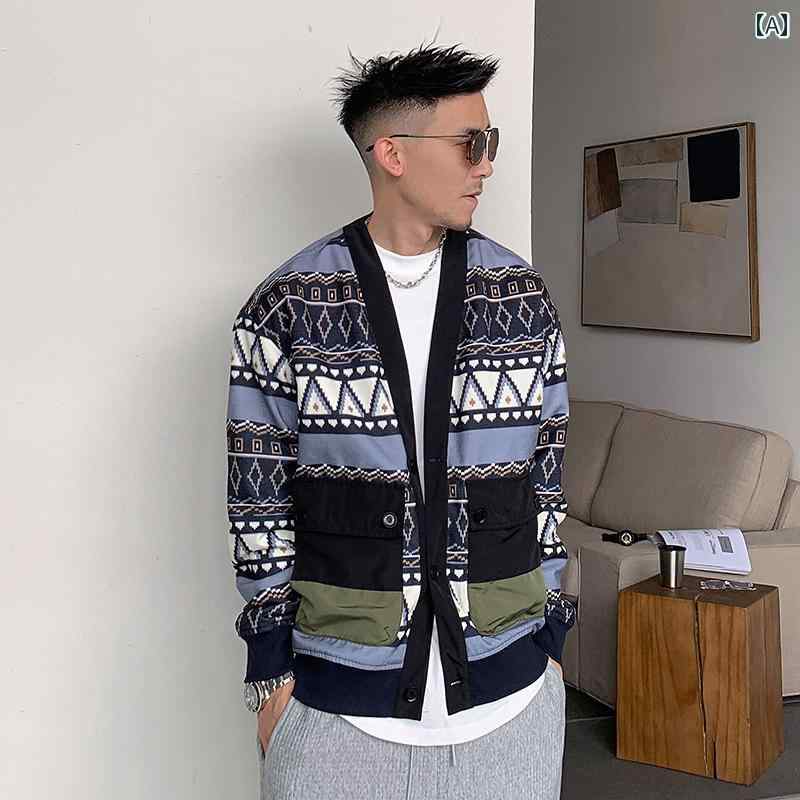 メンズ 服 シンプル ファッション オシャレ 大人 かっこいい 大きいサイズ ストリート 紳士服 ジャケット ステッチ カーディガンジャケット 長袖 アメカジ トップス