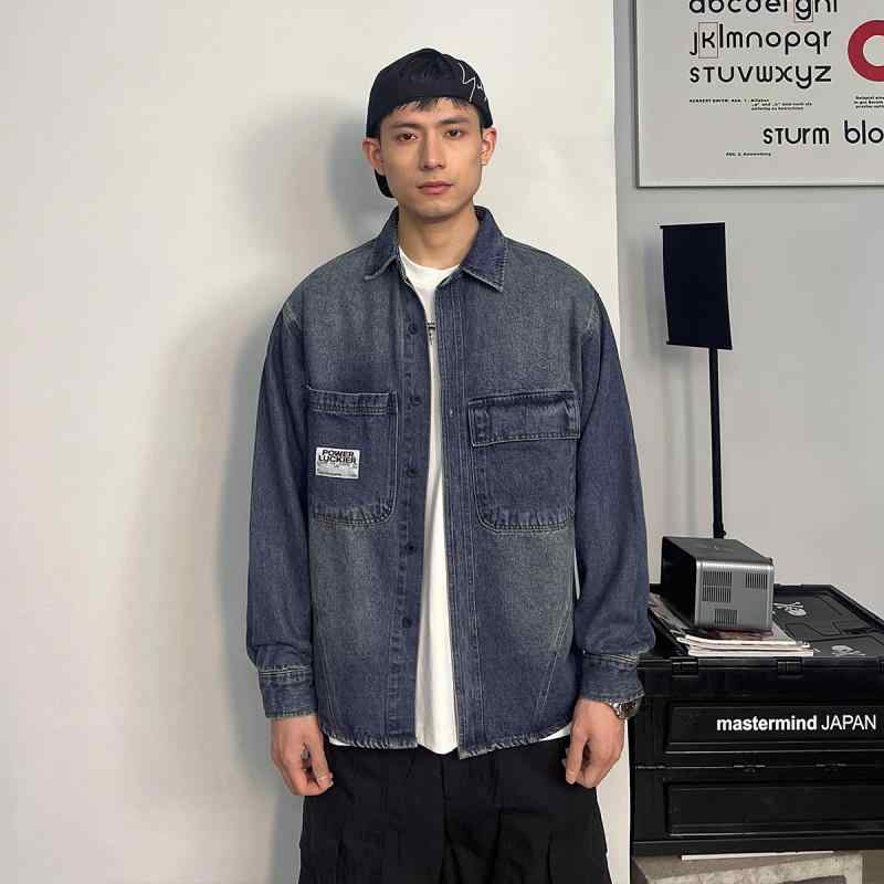 Jumper, Blouson - メンズ 服 シンプル ファッション オシャレ 大人 かっこいい 大きいサイズ ストリート 紳士服 ウォッシュデニム ジャケット 春　秋 アメリカン カジュアル