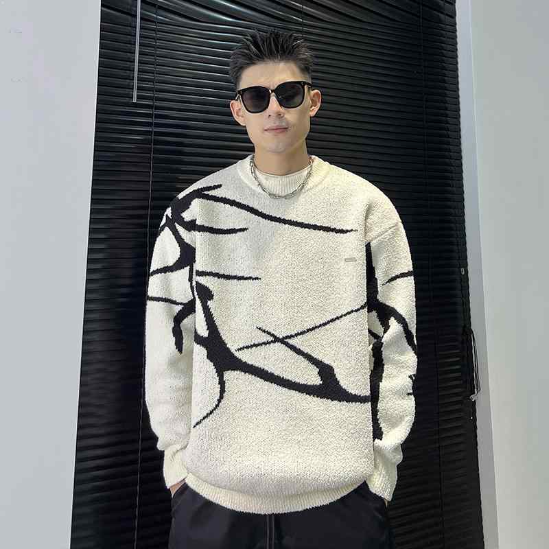 メンズ 服 シンプル ファッション オシャレ 大人 かっこいい 大きいサイズ ストリート 紳士服 秋　冬 セーター 暖かい カジュアル ラム ベルベット アメリカン ニット(4)