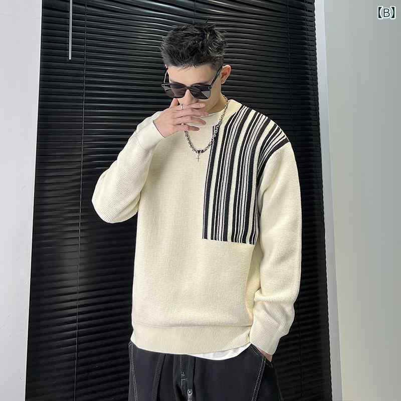 メンズ 服 シンプル ファッション オシャレ 大人 かっこいい 大きいサイズ ストリート 紳士服 秋　冬 ラウンドネック セーター 暖かい アメリカン カジュアル