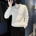 メンズ 服 シンプル ファッション オシャレ 大人 かっこいい 大きいサイズ ストリート 紳士服 秋冬 ハーフ タートルネックセーター 無地 シンプル ハイエンド スリムフィット セーター ストライプセーター