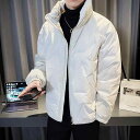 メンズ 服 シンプル ファッション オシャレ 大人 かっこいい 大きいサイズ ストリート 紳士服 軽 薄手 メタリック ダウン コットン コート ジャケット スタンドカラー ジャケット 冬 綿