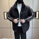 メンズ 服 シンプル ファッション オシャレ 大人 かっこいい 大きいサイズ ストリート 紳士服 サイドストライプ コットン コート 冬 ハイエンド ブレッド 暖かい スタンドカラー コットンコート