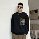 メンズ 服 シンプル ファッション オシャレ 大人 かっこいい 大きいサイズ ストリート 紳士服 カジュアル プルオーバー ラウンドネック スウェットシャツ 長袖 トップス アメリカン ジャケット