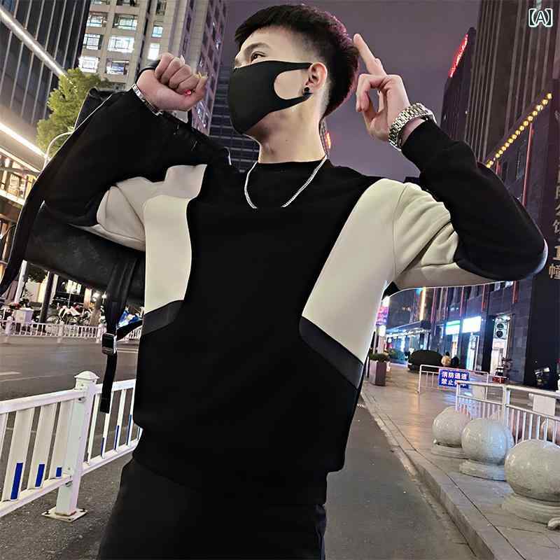 メンズ 服 シンプル ファッション オシャレ 大人 かっこいい 大きいサイズ ストリート 紳士服 ラウンドネック セーター ハイエンド トップス 春秋冬 カジュアル シャツ