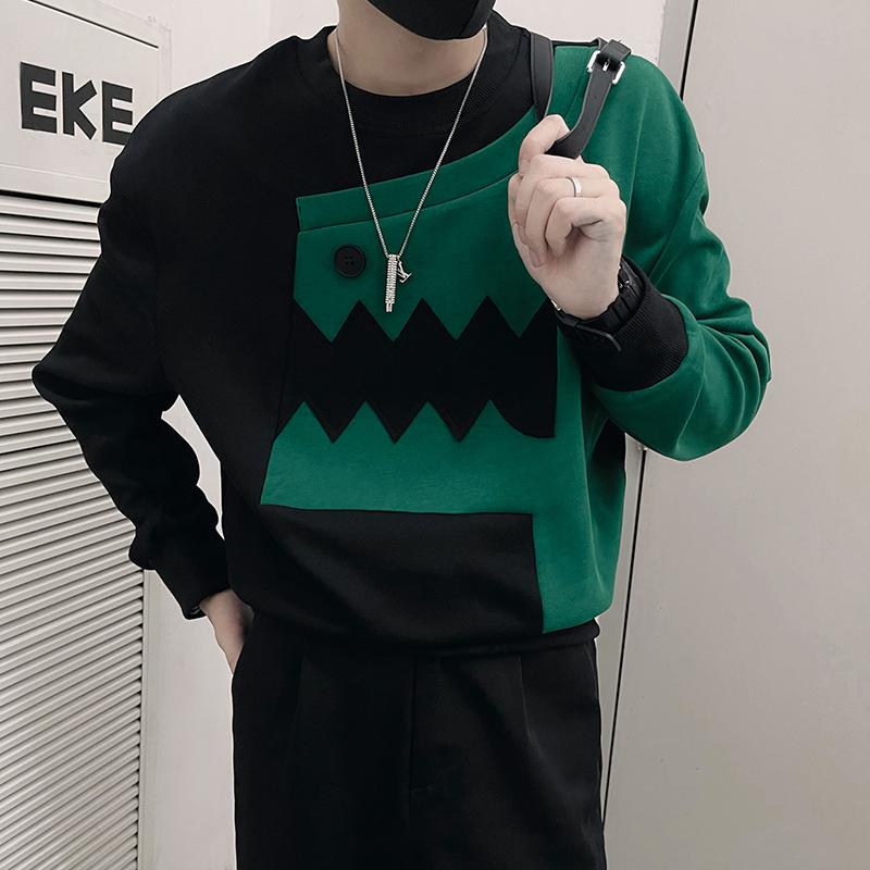 メンズ 服 シンプル ファッション オシャレ 大人 かっこいい 大きいサイズ ストリート 紳士服 秋 ステッチ ハイエンド ラウンドネック スウェットシャツ 長袖 T シャツ トップス