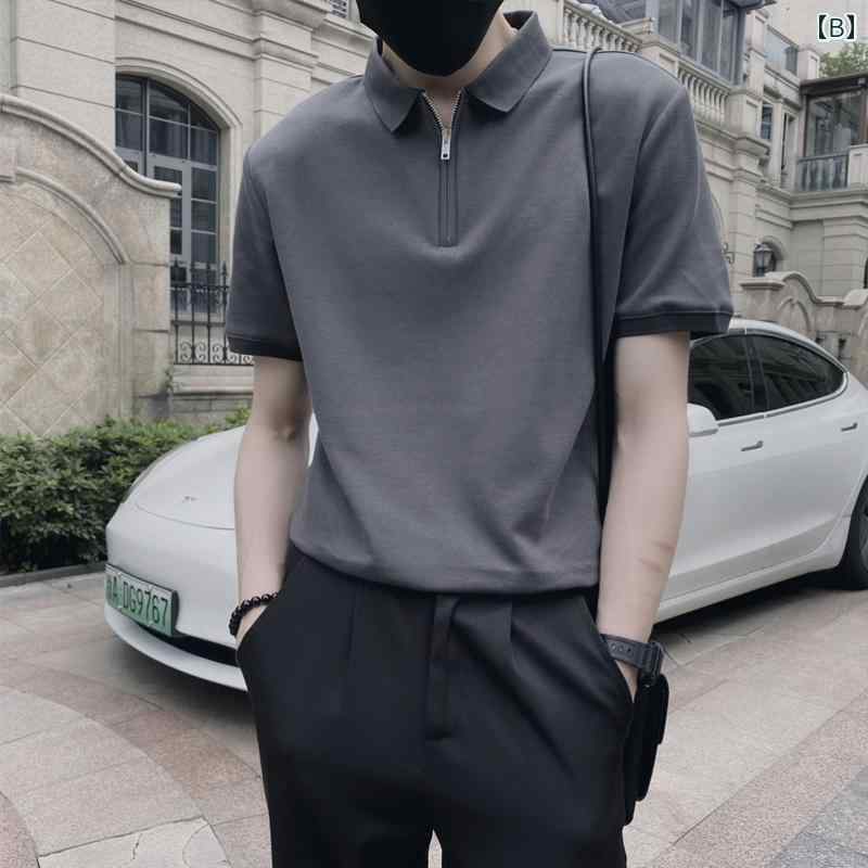 メンズ 服 シンプル ファッション オシャレ 大人 かっこいい 大きいサイズ ストリート 紳士服 無地 半袖 ポロシャツ シンプル T シャツ 夏 厚手