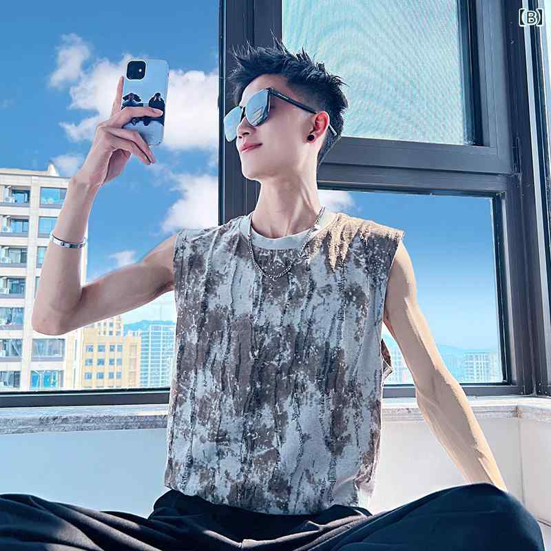 メンズ 服 シンプル ファッション オシャレ 大人 かっこいい 大きいサイズ ストリート 紳士服 夏 カラフル ベスト シンプル ノースリーブ T シャツ スポーツフィットネス