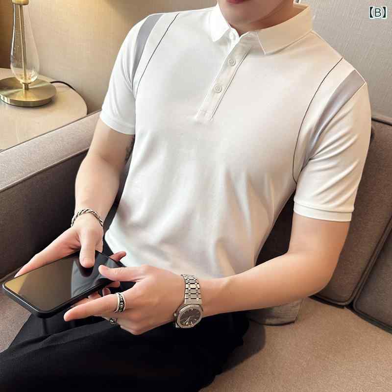 メンズ 服 シンプル ファッション オシャレ 大人 かっこいい 大きいサイズ ストリート 紳士服 半袖 ポロシャツ 夏 薄手 T シャツ ファッション ハイエンド カジュアル