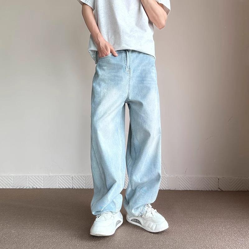Rakuten - メンズ 服 シンプル ファッション オシャレ 大人 かっこいい 大きいサイズ ストリート 紳士服 アメリカン ジーンズ ストレート パンツ ワイド レッグ デニム カジュアル