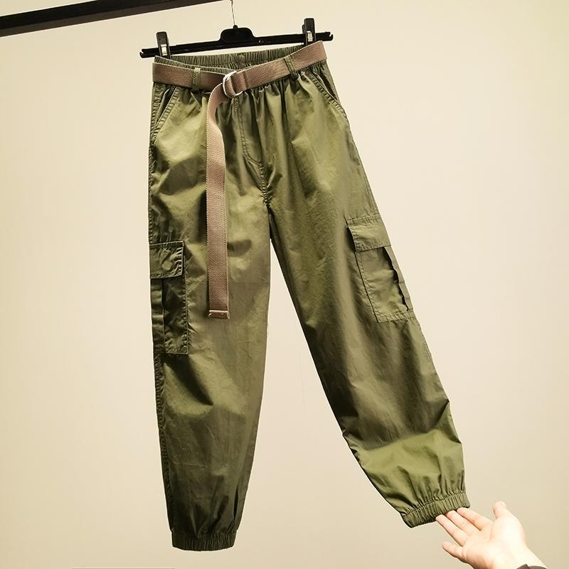 Nylon, Rayon, Polyester - レディース ファッション 服 オシャレ カワイイ シンプル 大人カワイイ 大きいサイズ ストレッチ ハイウエスト マルチ ポケット アンクル 九分丈 カジュアル パンツ