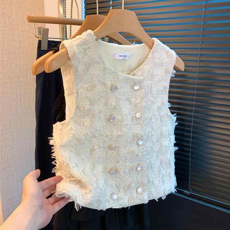 レディース ファッション 服 オシャレ カワイイ シンプル 大人カワイイ 大きいサイズ フレンチ ベスト 秋 ノースリーブ トップス