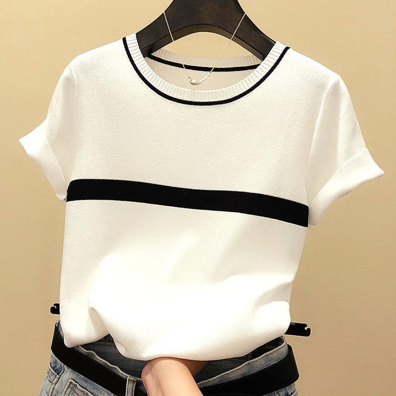 レディース ファッション 服 オシャレ カワイイ シンプル 大人カワイイ 大きいサイズ シアー カラー セーター 半袖 T シャツ 秋 ホワイト トップス