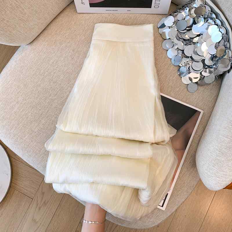 レディース ファッション 服 オシャレ カワイイ シンプル 大人カワイイ 大きいサイズ 秋 フェアリー チュール ワイド レッグ パンツ フェミニン ハイウエスト ゆったり カジュアル