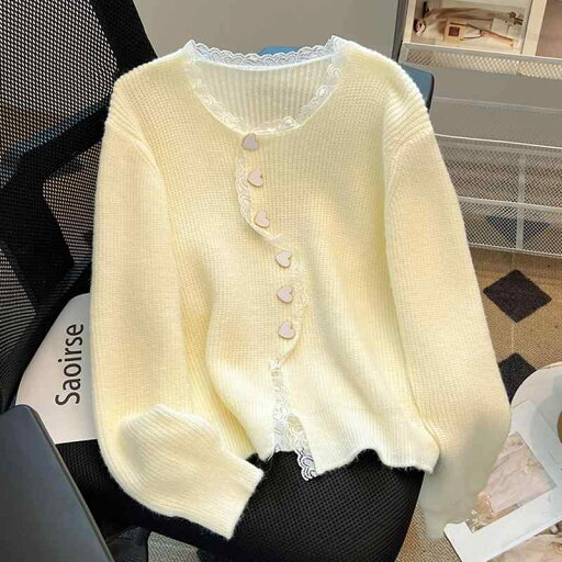 レディース ファッション 服 オシャレ カワイイ シンプル 大人カワイイ 大きいサイズ ステッチ レース ボタン ニットカーディガン 秋 コート 長袖 トップス イヤリング レディース ファッション 服 オシャレ カワイイ シンプル 大人カワイイ 大きいサイズ ステッチ レース ボタン ニットカーディガン 秋 コート 長袖 トップス イヤリング
