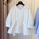 レディース ファッション 服 オシャレ カワイイ シンプル 大人カワイイ 大きいサイズ 秋 非対称 プリーツ ステッチ シャツ トップス