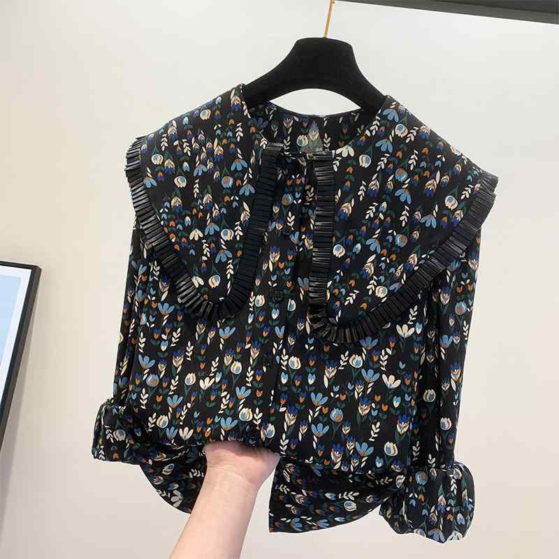 レディース ファッション 服 オシャレ カワイイ シンプル 大人カワイイ 大きいサイズ 春秋 花柄 長袖 シャツ トップス