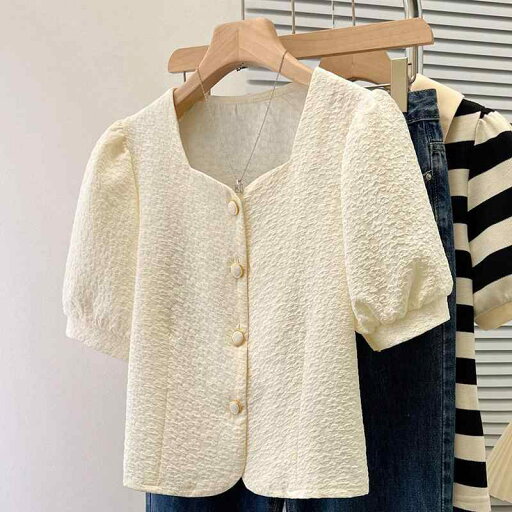 レディース ファッション 服 オシャレ カワイイ シンプル 大人カワイイ 大きいサイズ 秋 スクエアネック パフ 半袖 シャツ シック T トップス レディース ファッション 服 オシャレ カワイイ シンプル 大人カワイイ 大きいサイズ 秋 スクエアネック パフ 半袖 シャツ シック T トップス