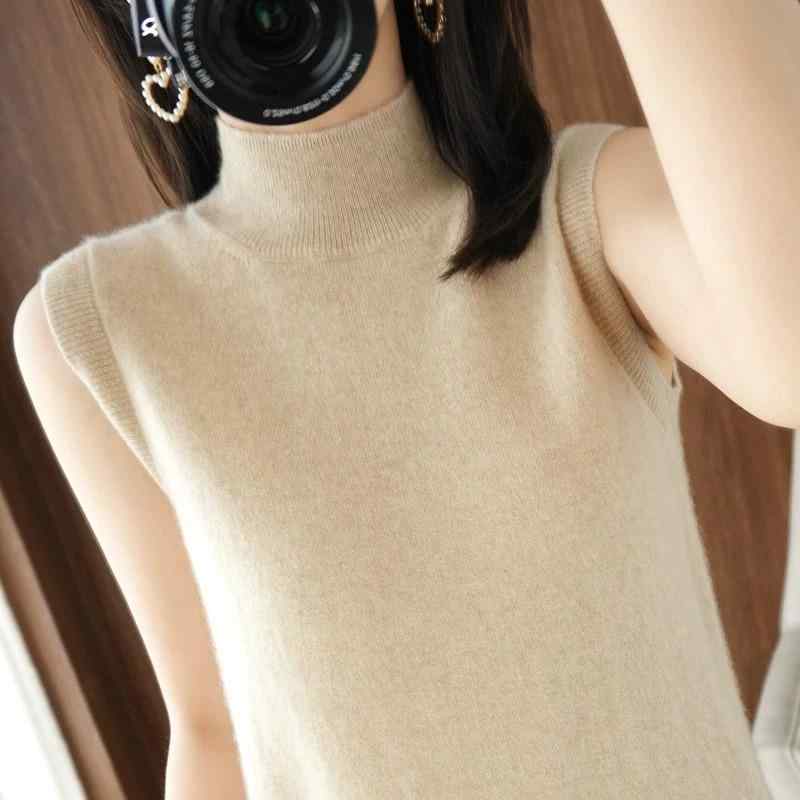 レディース ファッション 服 オシャレ カワイイ シンプル 大人カワイイ 大きいサイズ ハーフ タートルネック ウール ベスト スーツ インナーウェア アウター トップス チョッキ ノースリーブ レイヤリング セーター