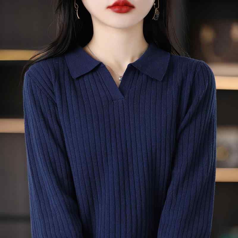 Square Neck - レディース ファッション 服 オシャレ カワイイ シンプル 大人カワイイ 大きいサイズ ポロ カラー 七分袖 コットンニット セーター スクエアネック スタイリッシュ トップス コットン ミッド スリーブ