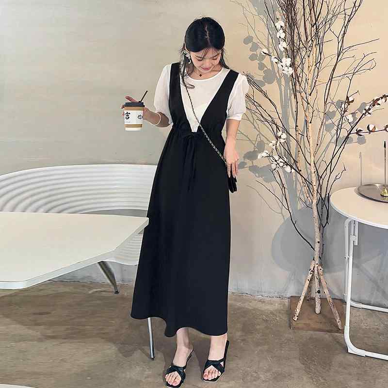 春 コーデ レディース ファッション オシャレ カワイイ シンプル きれいめ ナチュラル 上品カジュアル 婦人服 薄手 ワンピース 夏 半袖 ハイエンド ロング スカート 服