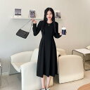春 コーデ レディース ファッション オシャレ カワイイ シンプル きれいめ ナチュラル 上品カジュアル 婦人服 カレッジ ドレス ウエスト スリミング 長袖 スカート 夏 黒 ロング