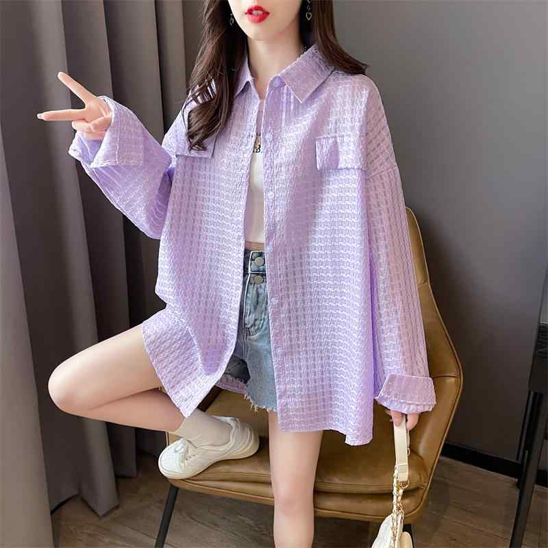 Rakuten - 春 コーデ レディース ファッション オシャレ カワイイ シンプル きれいめ ナチュラル 上品カジュアル 婦人服 日焼け防止 シャツ ジャケット 薄手 服 夏 大きいサイズ ゆったり 長袖 通気性