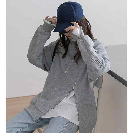 レディース ファッション 服 オシャレ カワイイ シンプル 大人カワイイ 大きいサイズ グレー ジッパー トレーナー ゆったり 薄手 レディース ファッション 服 オシャレ カワイイ シンプル 大人カワイイ 大きいサイズ グレー ジッパー トレーナー ゆったり 薄手