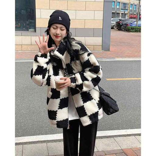 レディース ファッション 服 オシャレ カワイイ シンプル 大人カワイイ 大きいサイズ ラムウール フリース チェック柄 厚手 ジャケット 秋冬 ハイエンド フライド ストリート トップス レディース ファッション 服 オシャレ カワイイ シンプル 大人カワイイ 大きいサイズ ラムウール フリース チェック柄 厚手 ジャケット 秋冬 ハイエンド フライド ストリート トップス