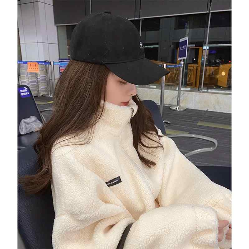 レディース ファッション 服 オシャレ カワイイ シンプル 大人カワイイ 大きいサイズ スタイル ラムウール ストリート ジャケット 秋 白 ベルベット スウェット シャツ シック