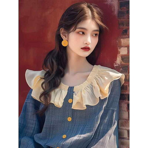 レディース ファッション 服 オシャレ カワイイ シンプル 大人カワイイ 大きいサイズ 秋 シャツ シック ハイエンド 韓国 スタイル ブルー フリル 長袖 トップス レディース ファッション 服 オシャレ カワイイ シンプル 大人カワイイ 大きいサイズ 秋 シャツ シック ハイエンド 韓国 スタイル ブルー フリル 長袖 トップス