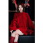 レディース ファッション 服 オシャレ カワイイ シンプル 大人カワイイ 大きいサイズ 秋 ハイエンド ゆったり 赤 プルオーバー セーター 9,547円