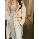 レディース ファッション 服 オシャレ カワイイ シンプル 大人カワイイ 大きいサイズ スタイル ハイエンド 秋冬 ロング カーキ ラムコート