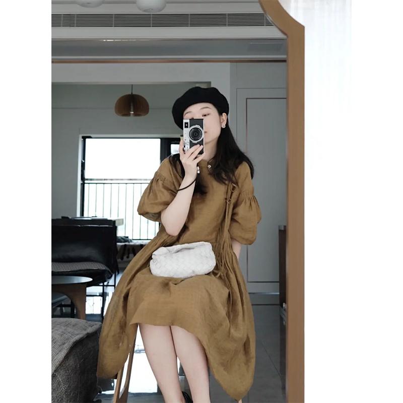 レディース ファッション 服 オシャレ カワイイ シンプル 大人カワイイ 大きいサイズ フレンチ スカート カーキ ドレス 秋 シック