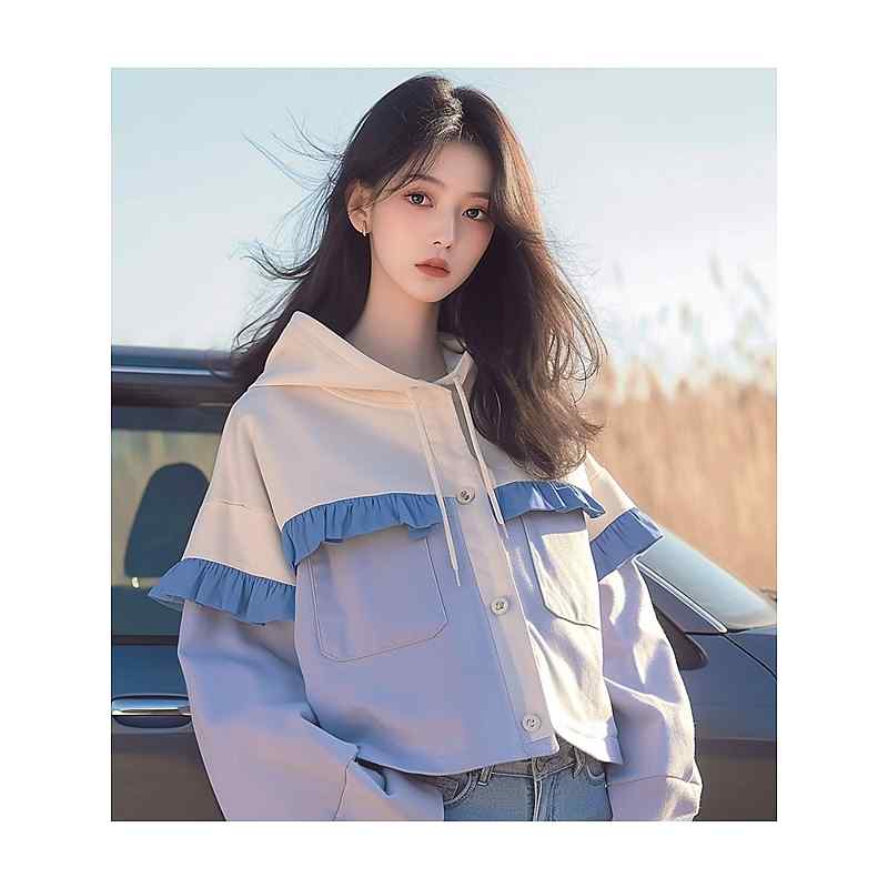 乐天商城 - レディース ファッション 服 オシャレ カワイイ シンプル 大人カワイイ 大きいサイズ 秋 トップス セクシー スタイリッシュ 紫色 フード付き ジャケット