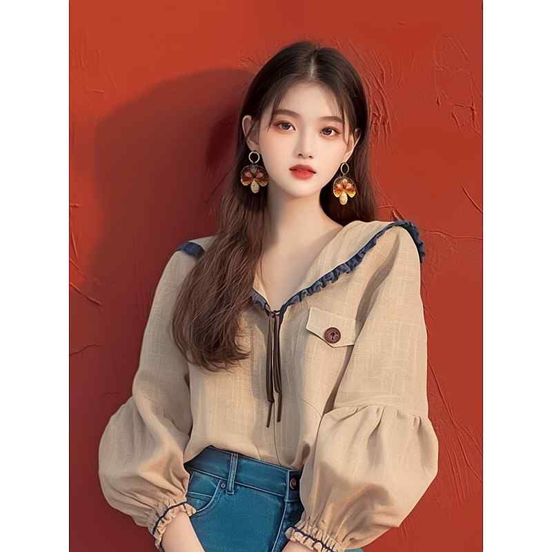 レディース ファッション 服 オシャレ カワイイ シンプル 大人カワイイ 大きいサイズ 秋 シャツ スリム ベージュ 長袖 トップス