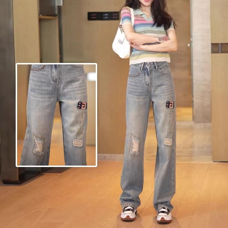 レディース ファッション 服 オシャレ カワイイ シンプル 大人カワイイ 大きいサイズ リップド ストレート ジーンズ ワイド レッグ パ..