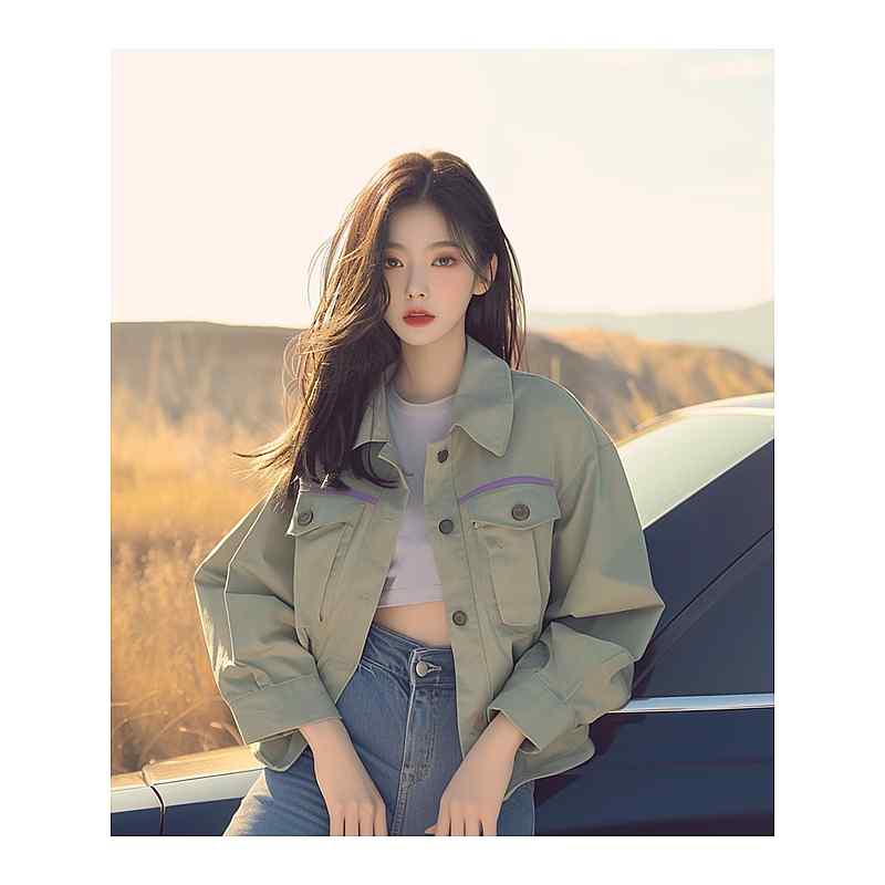 レディース ファッション 服 オシャレ カワイイ シンプル 大人カワイイ 大きいサイズ 秋 韓国 スタイル クール 緑 ジャケット