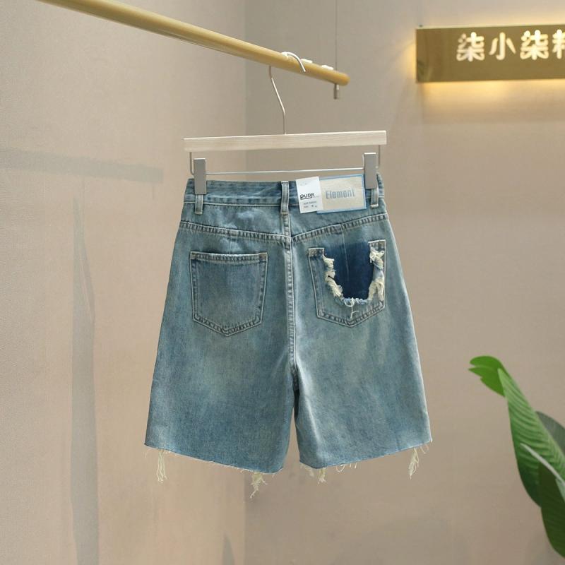 Straight Jeans - レディース ファッション 服 オシャレ カワイイ シンプル 大人カワイイ 大きいサイズ 秋 コントラ ストロー エッジ ストレート デニム パンツ カラー ダメージ 加工 ハイウエスト ワイド レッグ ミッド パンツ