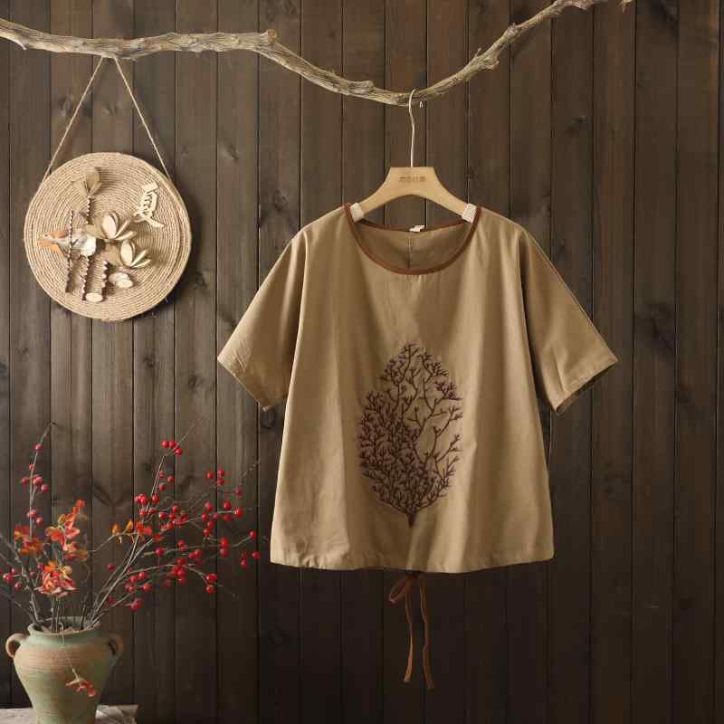 レディース ファッション 服 オシャレ カワイイ シンプル 大人カワイイ 大きいサイズ コットン リネン カジュアル 半袖 T シャツ 裾 ラウンドネック スリム リネン トップス