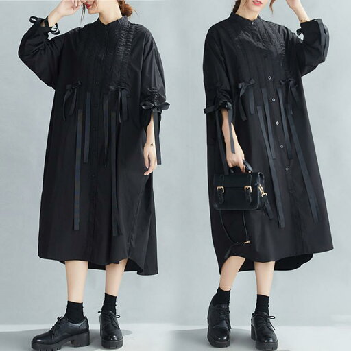レディース ファッション 服 オシャレ カワイイ シンプル 大人カワイイ 大きいサイズ オルガン パッチ ソリッドカラー ドレス 秋 長袖 スタンドカラー シャツ ミモレ丈 スカート レディース ファッション 服 オシャレ カワイイ シンプル 大人カワイイ 大きいサイズ オルガン パッチ ソリッドカラー ドレス 秋 長袖 スタンドカラー シャツ ミモレ丈 スカート