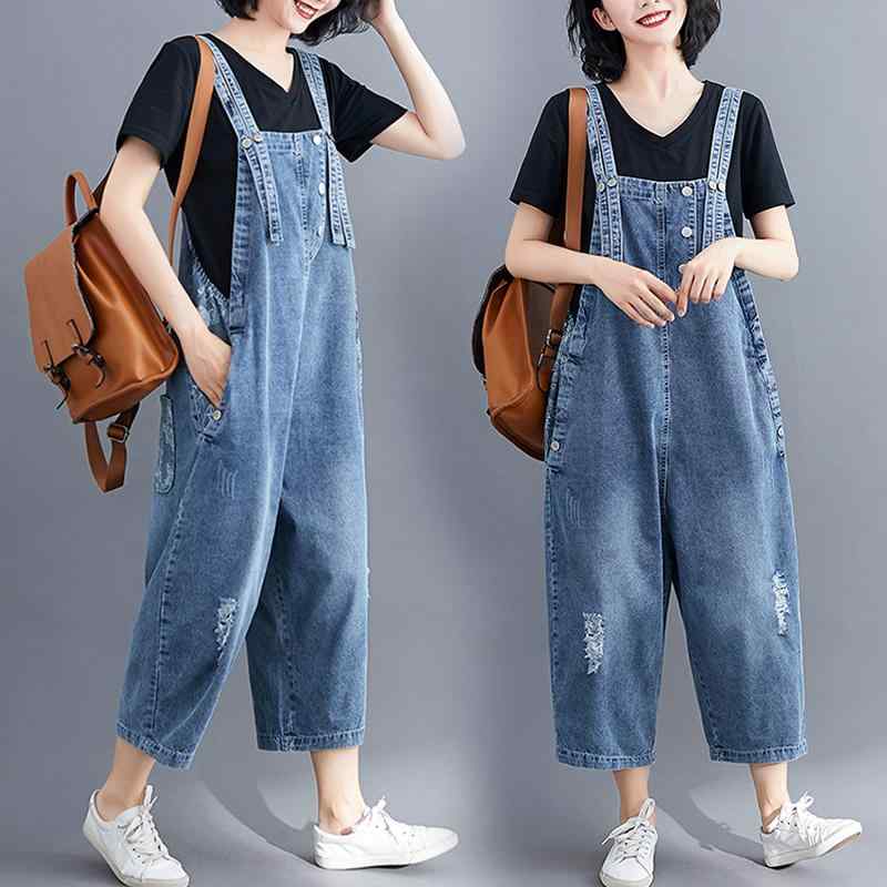 乐天商城 - レディース ファッション 服 オシャレ カワイイ シンプル 大人カワイイ 大きいサイズ ダブル ショルダーストラップ ワイド レッグ 秋 リッピング ホワイトウォッシュ クロップド ジーンズ