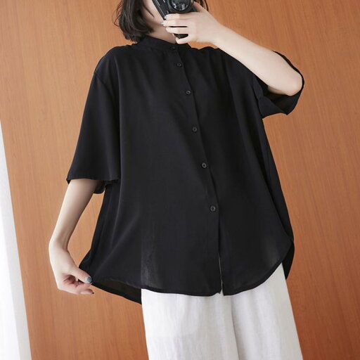 レディース ファッション 服 オシャレ カワイイ シンプル 大人カワイイ 大きいサイズ ソリッドカラー コットン シャツ 七分袖 ボタン ダウン スタンドカラー カーディガン トップス レディース ファッション 服 オシャレ カワイイ シンプル 大人カワイイ 大きいサイズ ソリッドカラー コットン シャツ 七分袖 ボタン ダウン スタンドカラー カーディガン トップス
